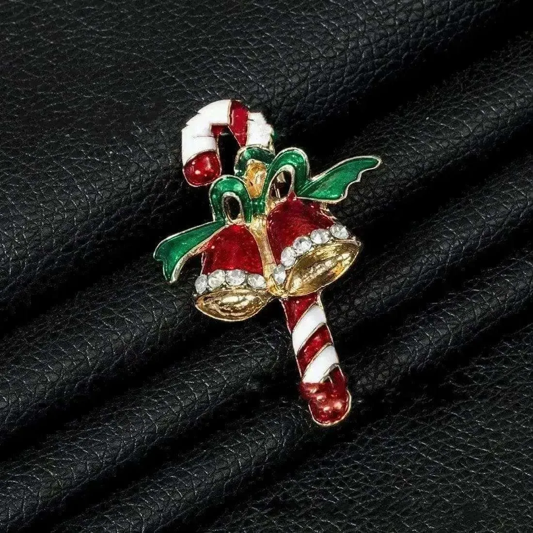🌟 Alloy Christmas Brooch with Leaf Garland - Sparkle in Holiday Style 🌟