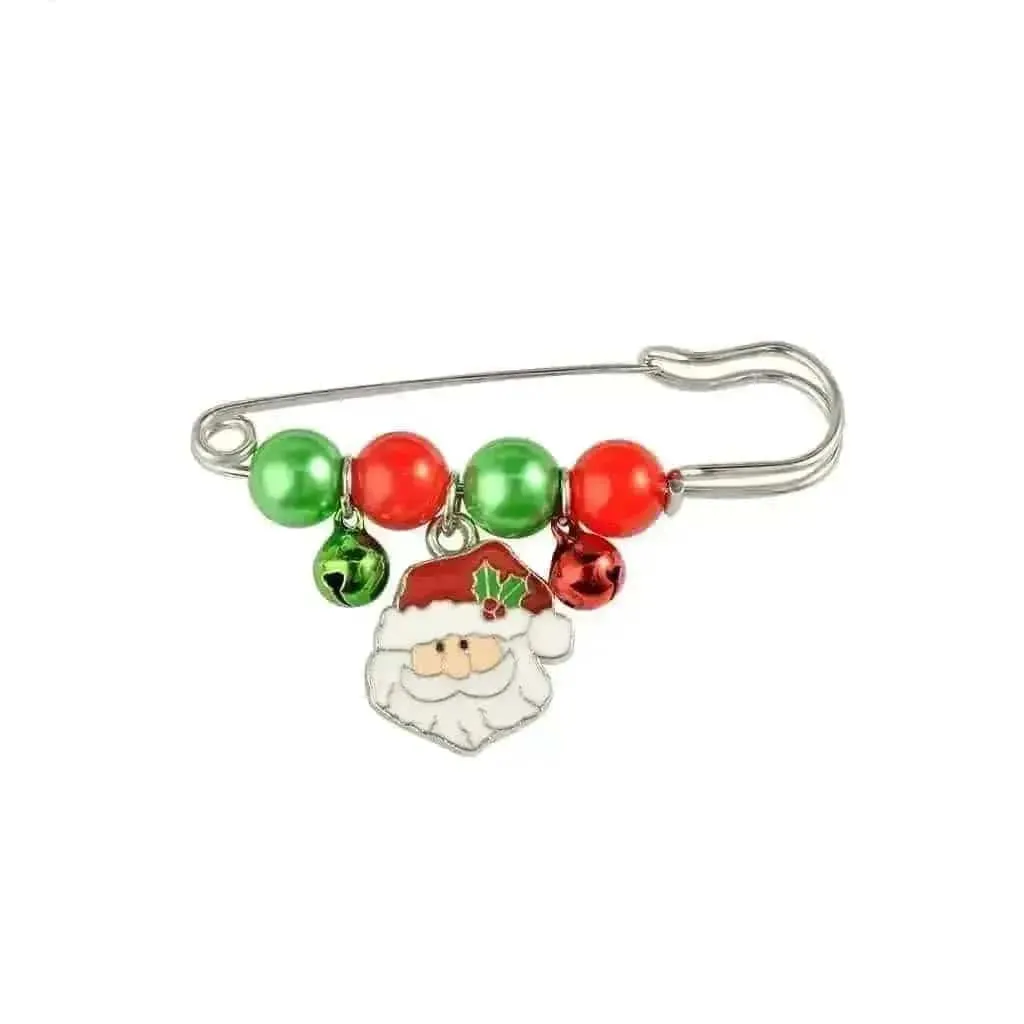 🌟 Alloy Christmas Brooch with Leaf Garland - Sparkle in Holiday Style 🌟