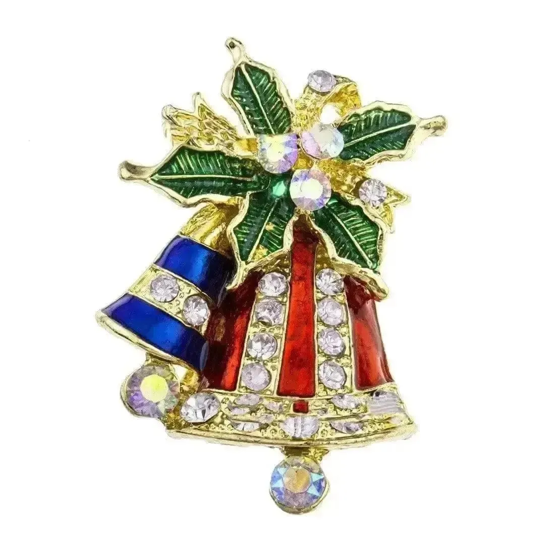 🌟 Alloy Christmas Brooch with Leaf Garland - Sparkle in Holiday Style 🌟