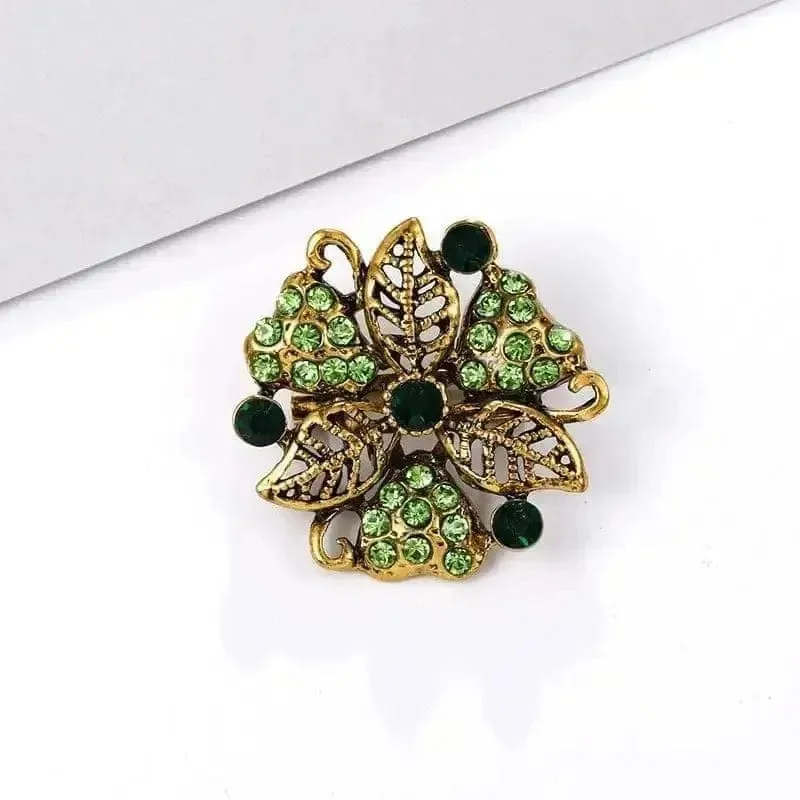🌟 Alloy Rhinestone Small Pin Brooch - Floral Elegance in Fashion 🌟