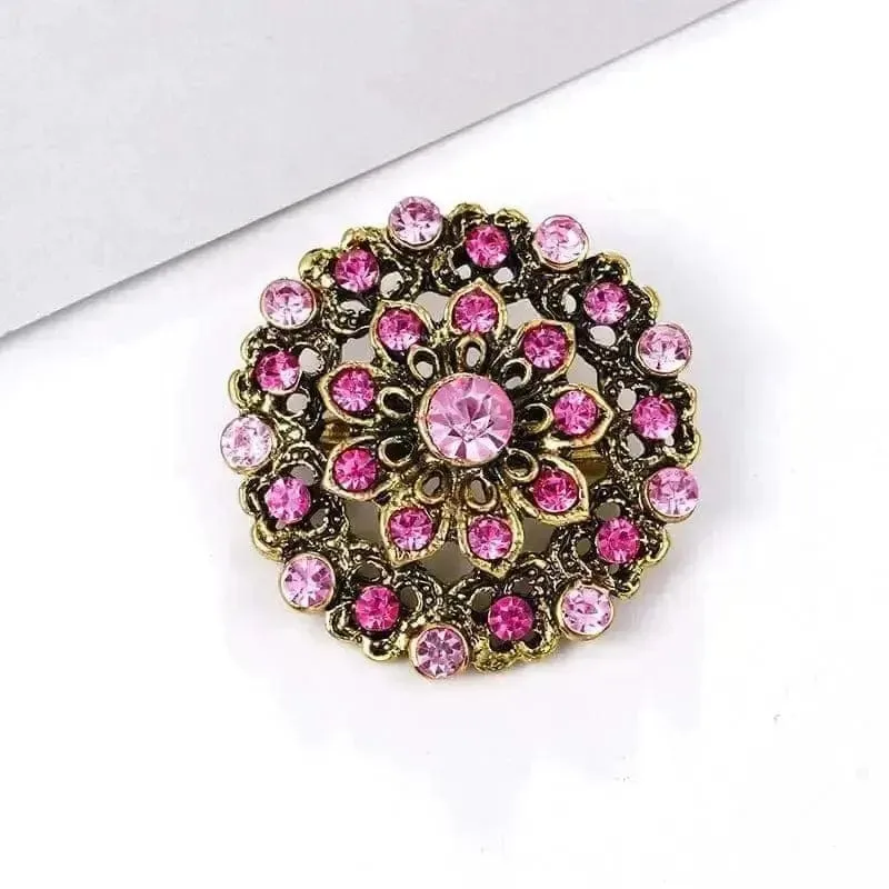 🌟 Alloy Rhinestone Small Pin Brooch - Floral Elegance in Fashion 🌟