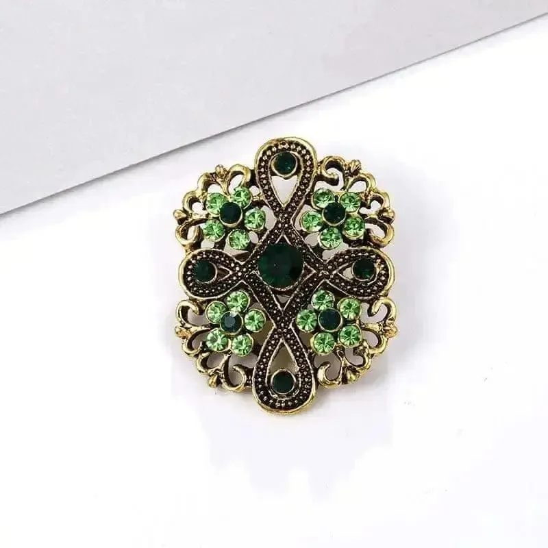 🌟 Alloy Rhinestone Small Pin Brooch - Floral Elegance in Fashion 🌟