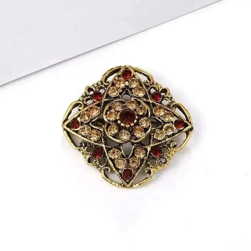 🌟 Alloy Rhinestone Small Pin Brooch - Floral Elegance in Fashion 🌟
