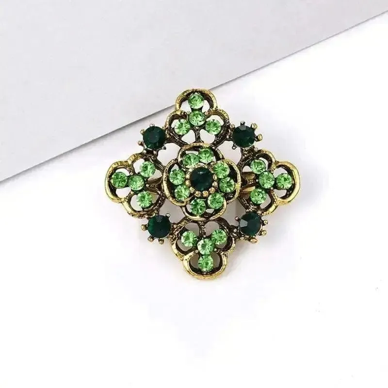 🌟 Alloy Rhinestone Small Pin Brooch - Floral Elegance in Fashion 🌟