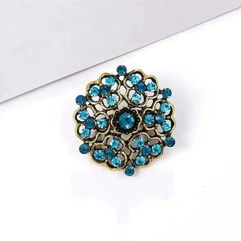 🌟 Alloy Rhinestone Small Pin Brooch - Floral Elegance in Fashion 🌟