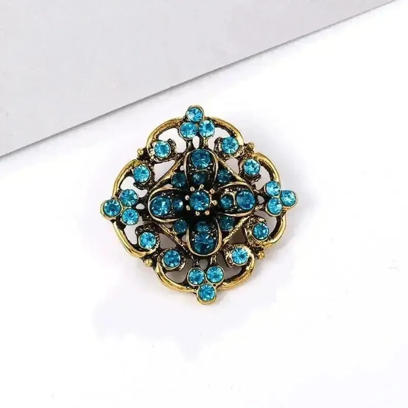 🌟 Alloy Rhinestone Small Pin Brooch - Floral Elegance in Fashion 🌟