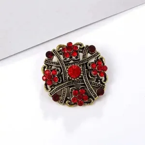 🌟 Alloy Rhinestone Small Pin Brooch - Floral Elegance in Fashion 🌟