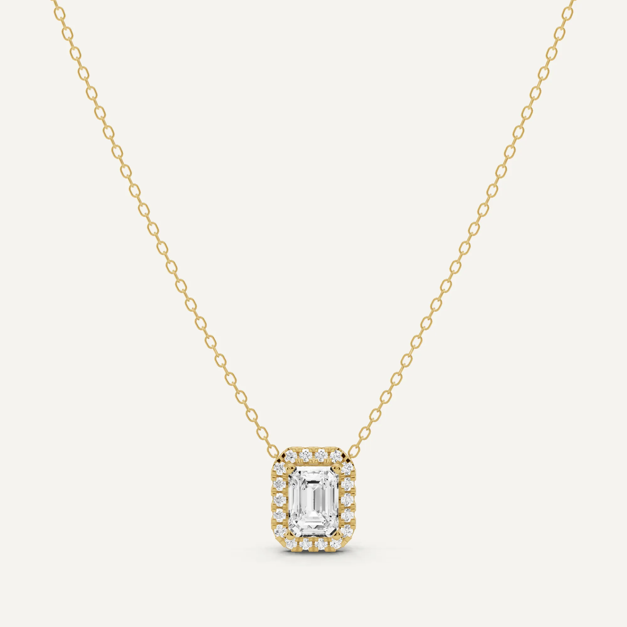 1 1/5 ctw Emerald Diamond Halo Fashion Pendant