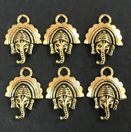 11x21mm Size German Silver Ganesha Pendant Sold by 10/Pcs Pack