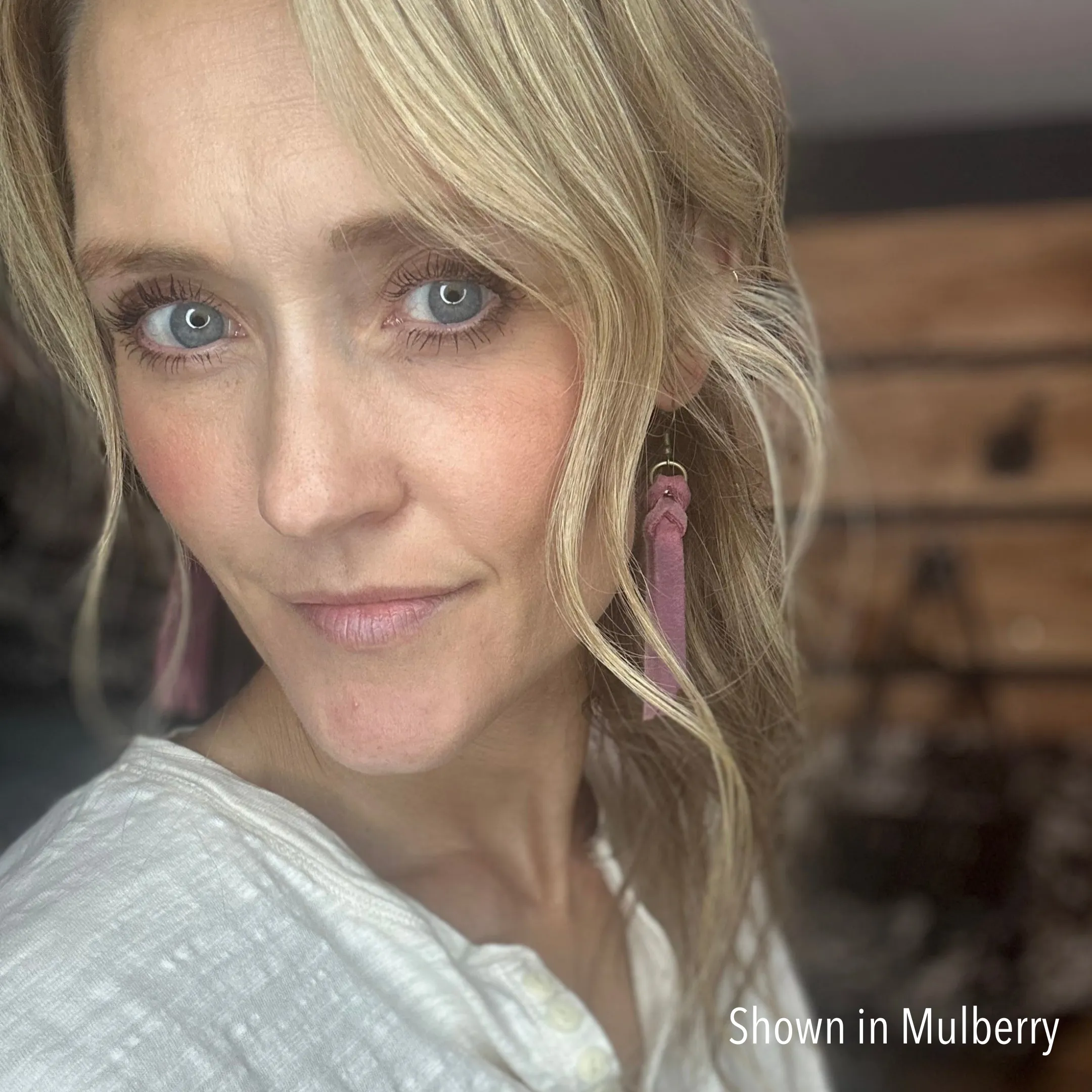 Braided Earrings: Pink Metallic