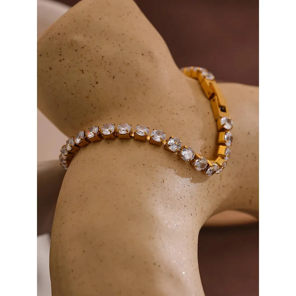 Cubic Zirconia Diamond Tennis Bracelet