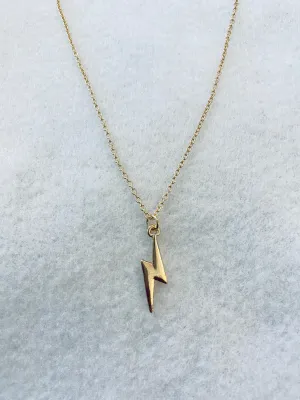 Cute Gold Lightning Bolt Charm Necklace