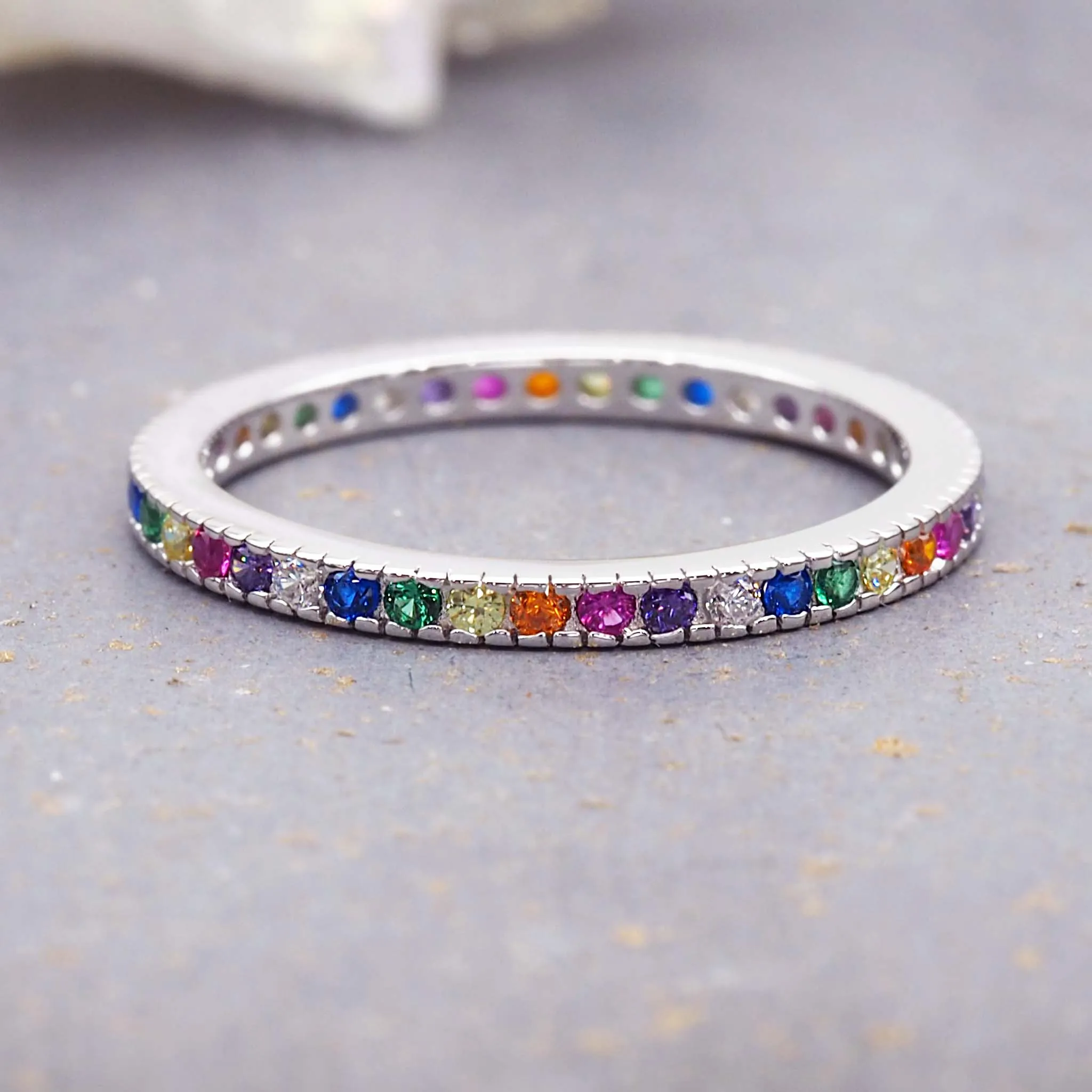 Dainty Rainbow Stacking Ring