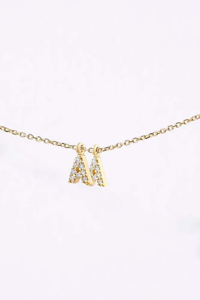 DIAMOND INITIAL CLUSTER NECKLACE