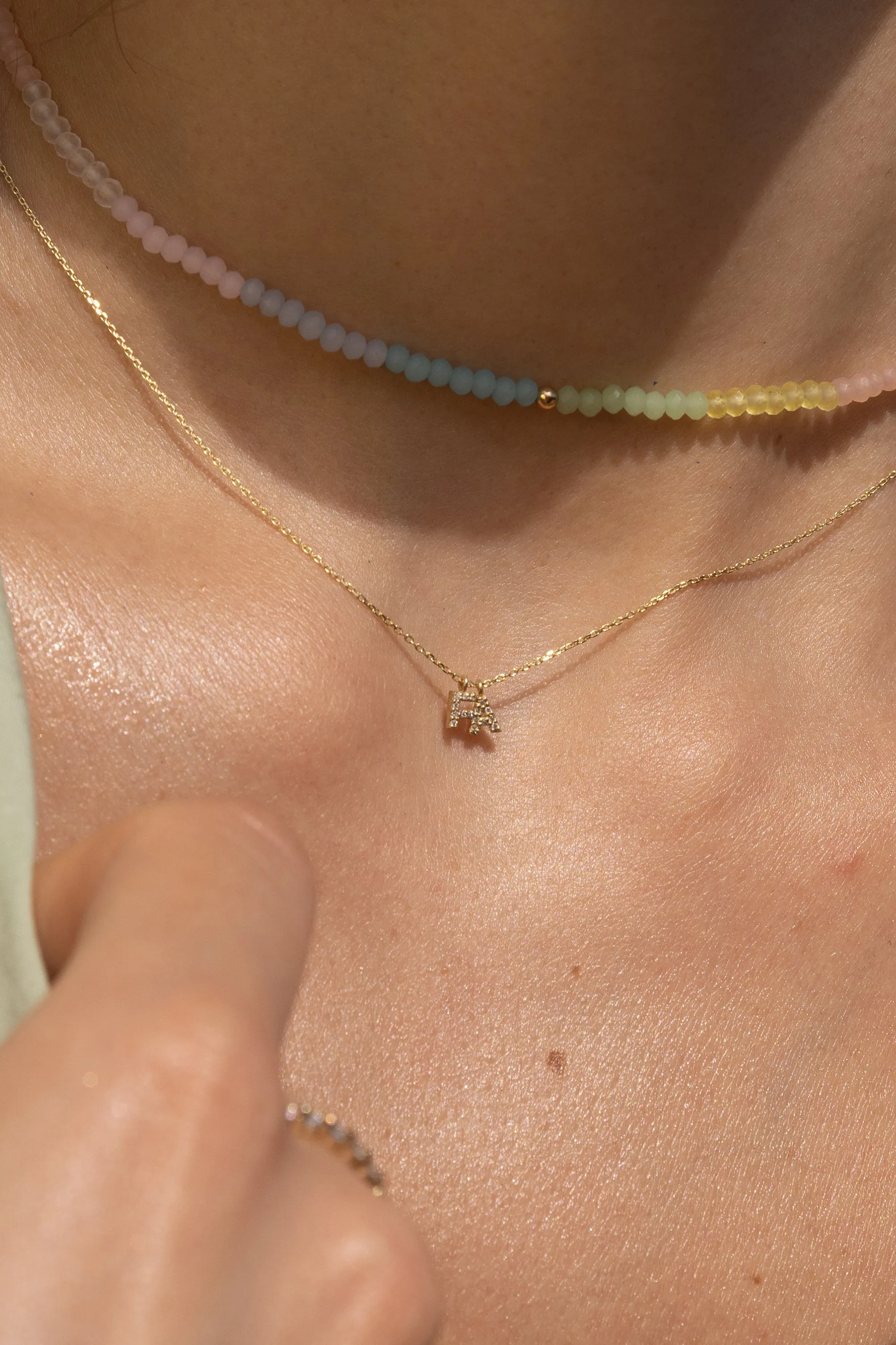 DIAMOND INITIAL CLUSTER NECKLACE