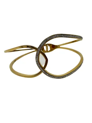 Gold Loop Hinged Bangle