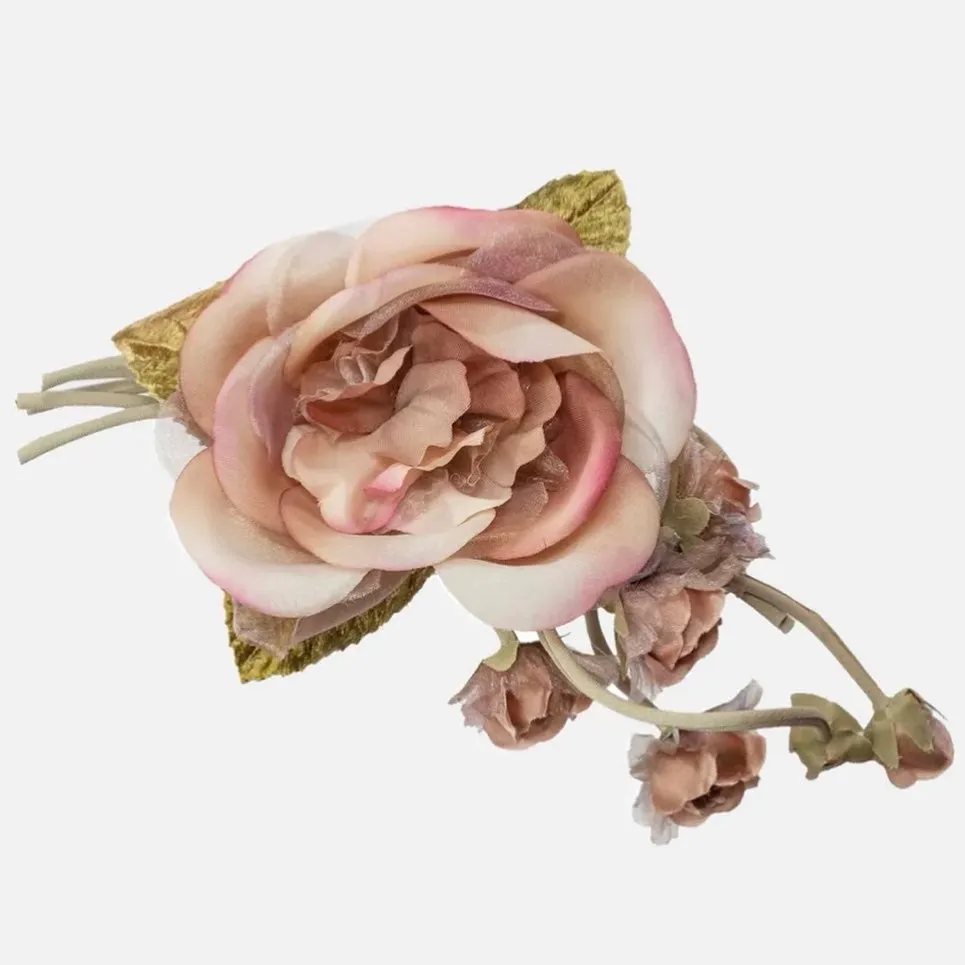 Hand Dyed Silk Floral Corsage With Pin