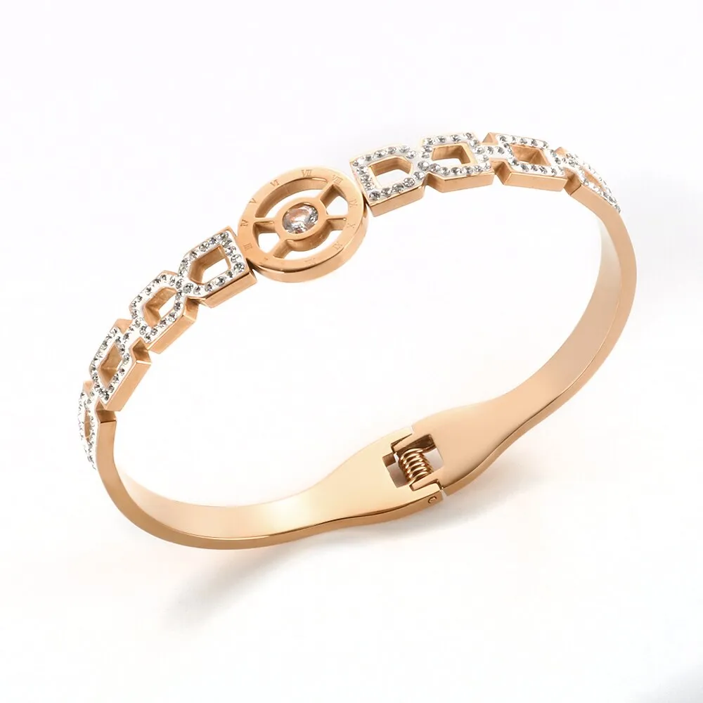 Luxury Geometric White Clay Shiny CZ Crystal Bracelets