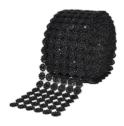 Mandala Crafts Faux Diamond Bling Wrap, Faux Rhinestone Crystal Mesh Ribbon Roll for Wedding, Party, Centerpiece, Cake, Vase Sparkling Decoration