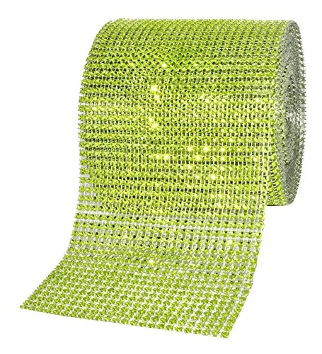 Mandala Crafts Faux Diamond Bling Wrap, Faux Rhinestone Crystal Mesh Ribbon Roll for Wedding, Party, Centerpiece, Cake, Vase Sparkling Decoration
