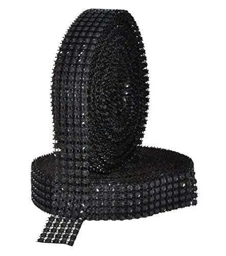 Mandala Crafts Faux Diamond Bling Wrap, Faux Rhinestone Crystal Mesh Ribbon Roll for Wedding, Party, Centerpiece, Cake, Vase Sparkling Decoration