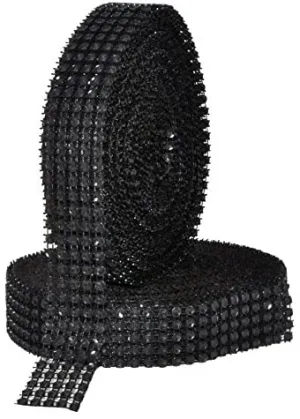 Mandala Crafts Faux Diamond Bling Wrap, Faux Rhinestone Crystal Mesh Ribbon Roll for Wedding, Party, Centerpiece, Cake, Vase Sparkling Decoration
