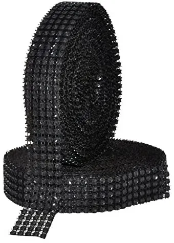 Mandala Crafts Faux Diamond Bling Wrap, Faux Rhinestone Crystal Mesh Ribbon Roll for Wedding, Party, Centerpiece, Cake, Vase Sparkling Decoration