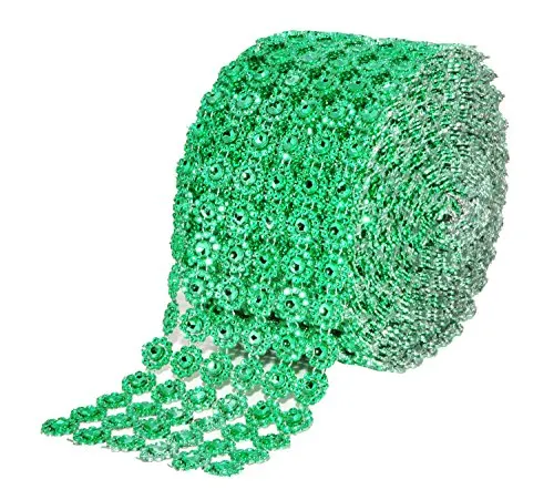 Mandala Crafts Faux Diamond Bling Wrap, Faux Rhinestone Crystal Mesh Ribbon Roll for Wedding, Party, Centerpiece, Cake, Vase Sparkling Decoration