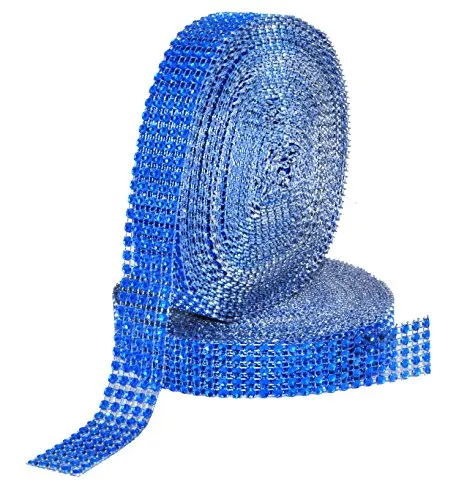 Mandala Crafts Faux Diamond Bling Wrap, Faux Rhinestone Crystal Mesh Ribbon Roll for Wedding, Party, Centerpiece, Cake, Vase Sparkling Decoration