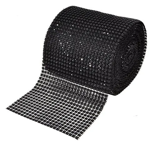 Mandala Crafts Faux Diamond Bling Wrap, Faux Rhinestone Crystal Mesh Ribbon Roll for Wedding, Party, Centerpiece, Cake, Vase Sparkling Decoration