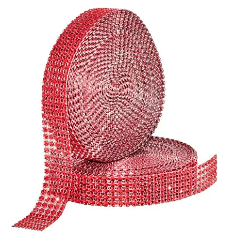 Mandala Crafts Faux Diamond Bling Wrap, Faux Rhinestone Crystal Mesh Ribbon Roll for Wedding, Party, Centerpiece, Cake, Vase Sparkling Decoration