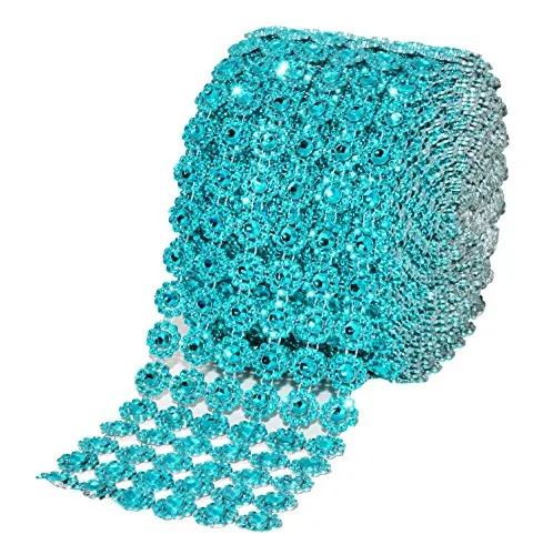 Mandala Crafts Faux Diamond Bling Wrap, Faux Rhinestone Crystal Mesh Ribbon Roll for Wedding, Party, Centerpiece, Cake, Vase Sparkling Decoration