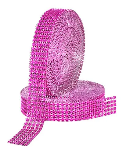 Mandala Crafts Faux Diamond Bling Wrap, Faux Rhinestone Crystal Mesh Ribbon Roll for Wedding, Party, Centerpiece, Cake, Vase Sparkling Decoration