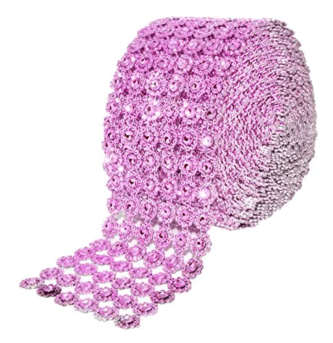 Mandala Crafts Faux Diamond Bling Wrap, Faux Rhinestone Crystal Mesh Ribbon Roll for Wedding, Party, Centerpiece, Cake, Vase Sparkling Decoration