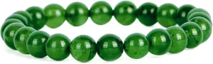Natural Green Jade Bracelet for Women and Men, 8mm Healing Crystal Beads, Stretchable Length, Brings Prosperity and Balance Pack of 2
