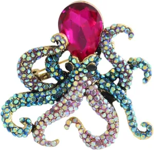 Octopus Brooch Pins for Women, Ocean Octopus Brooch Pin, Cute Octopus Animal Brooch Lapel Pin, Bohemian Beach Octopus Brooches Pins for Women Hat Bag Suit Dress Accessories Jewelry