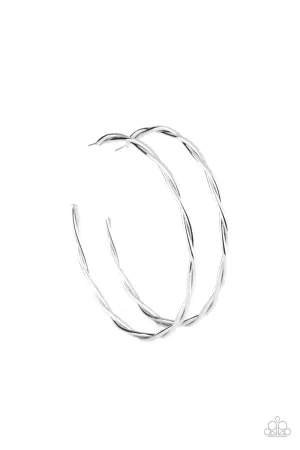Out of Control Curves - Silver Hoop Earring