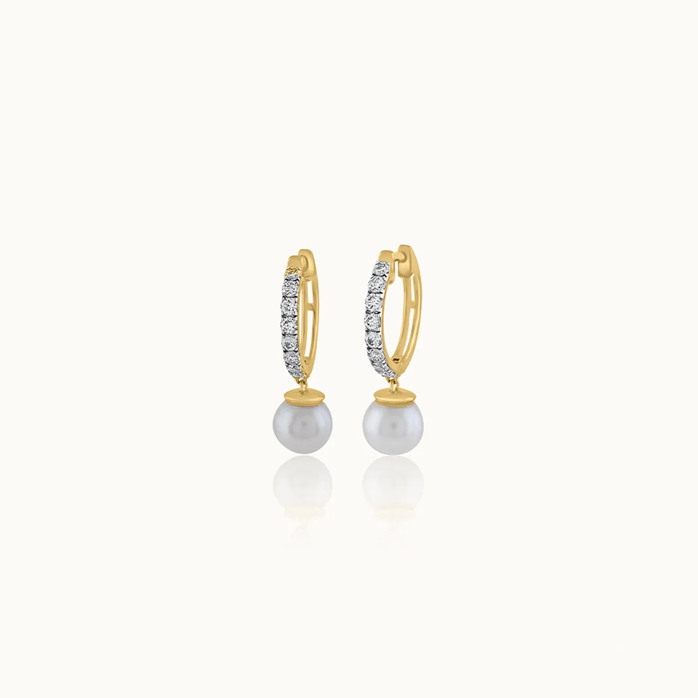 Pearl Diamond Drop Earrings
