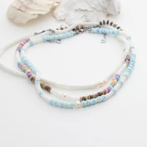 Puka Shell Ocean Breeze Choker Necklace SKY: Assortment