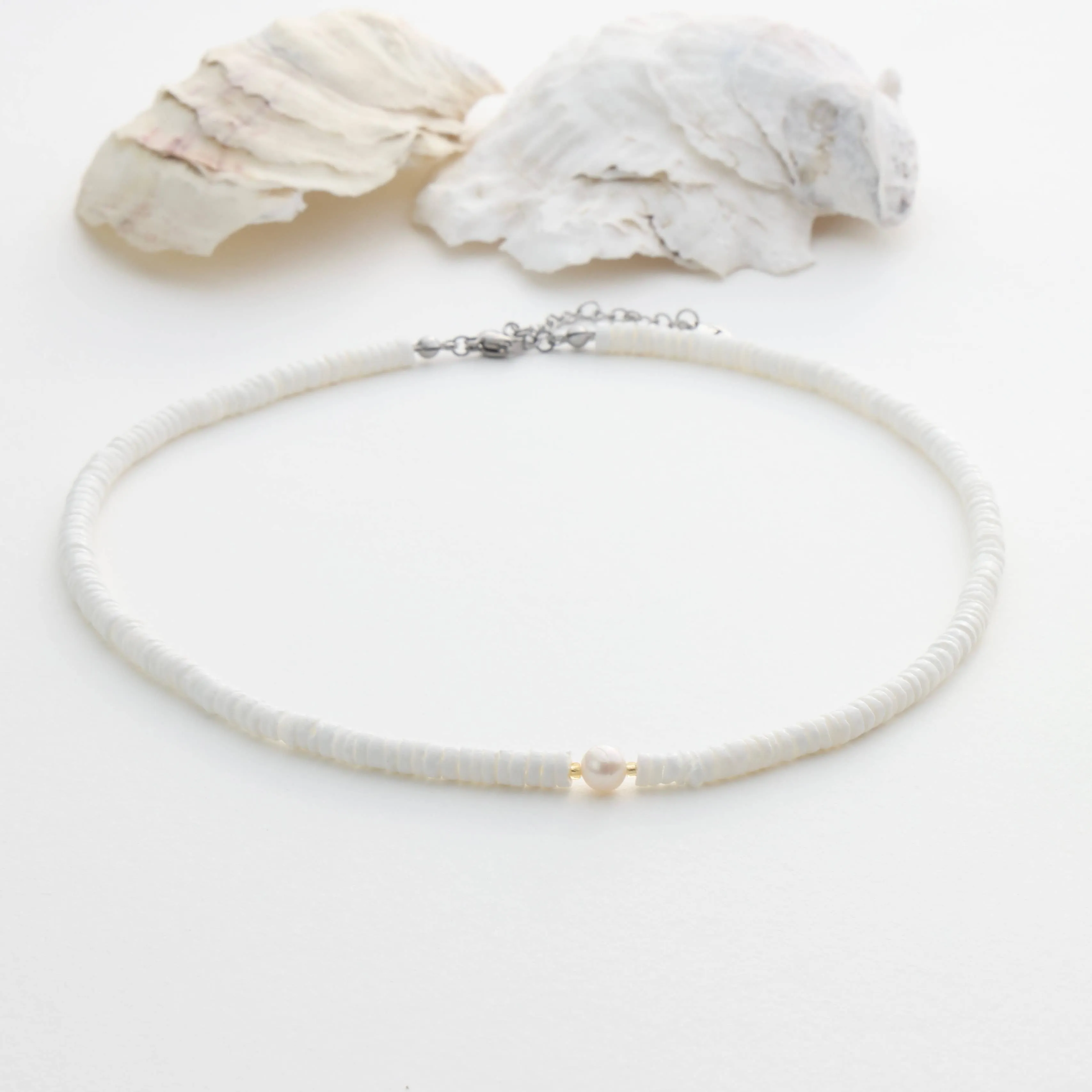 Puka Shell Ocean Breeze Choker Necklace SKY: Assortment