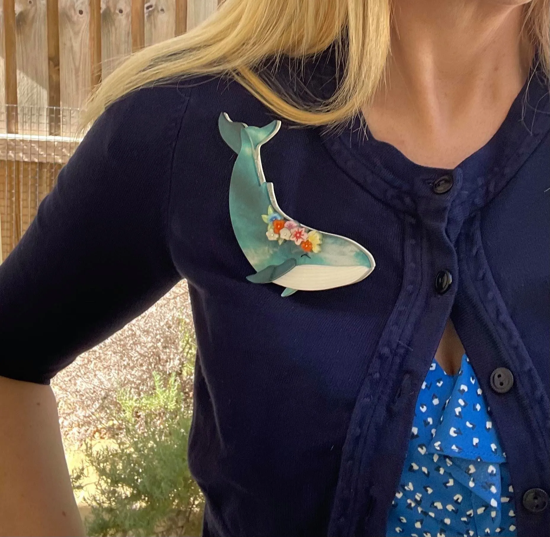 Rose the Whale - Brooch