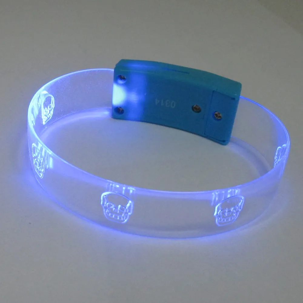 Set of 3 LED Light Up Bracelets Flashing Glow Bangle Party Favors Neon Wristband