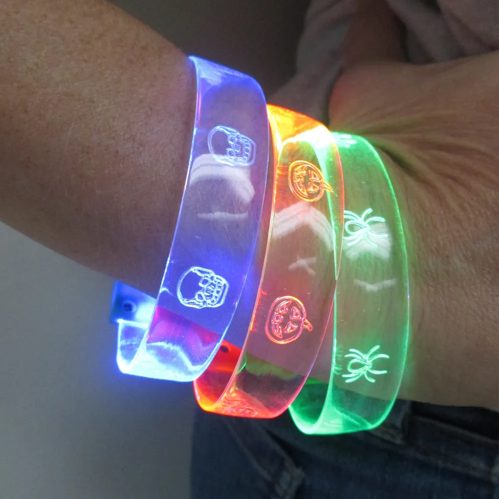 Set of 3 LED Light Up Bracelets Flashing Glow Bangle Party Favors Neon Wristband