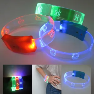 Set of 3 LED Light Up Bracelets Flashing Glow Bangle Party Favors Neon Wristband