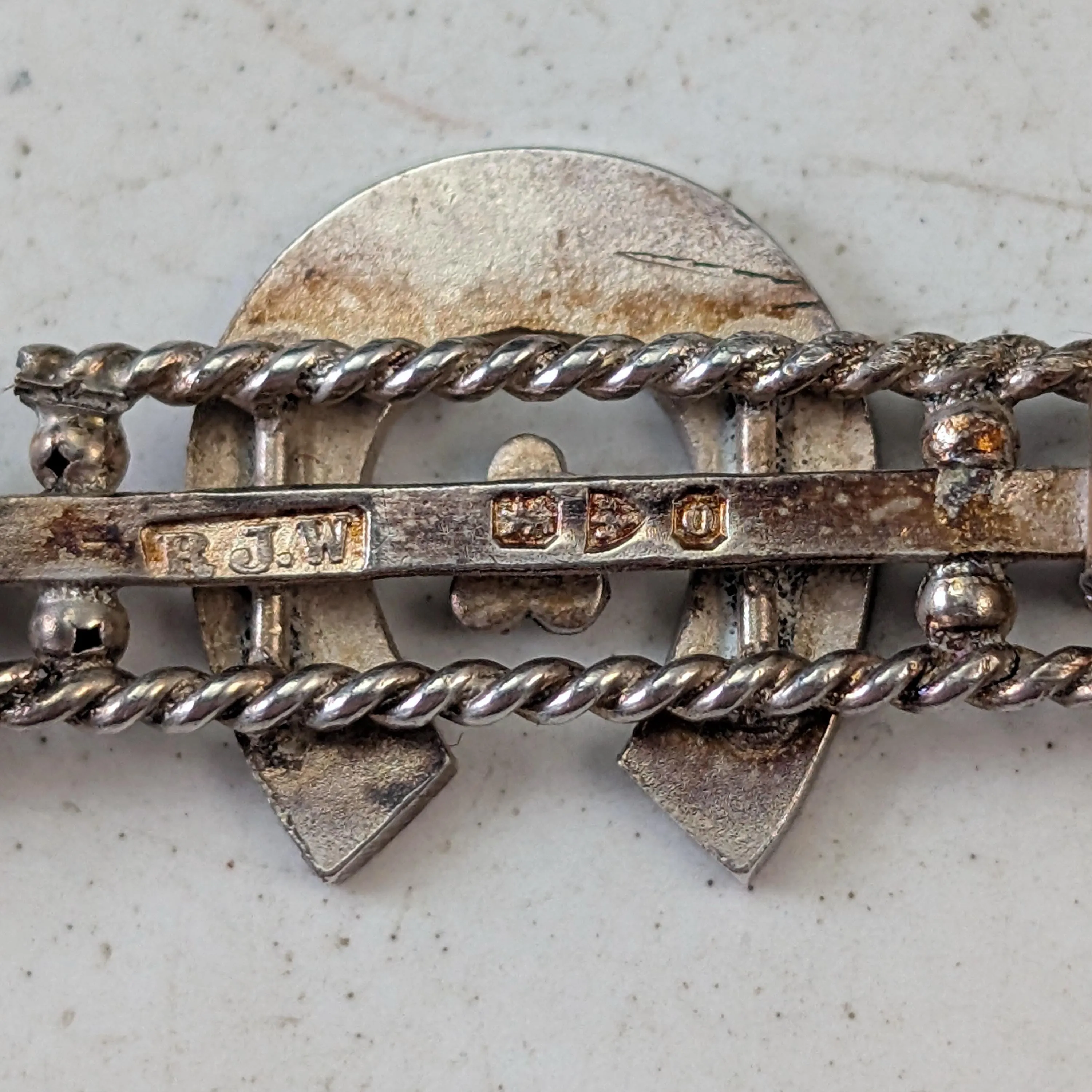 Set of Victorian Sterling Silver Brooches - Mizpah & Lucky Horseshoe Sweetheart Brooches