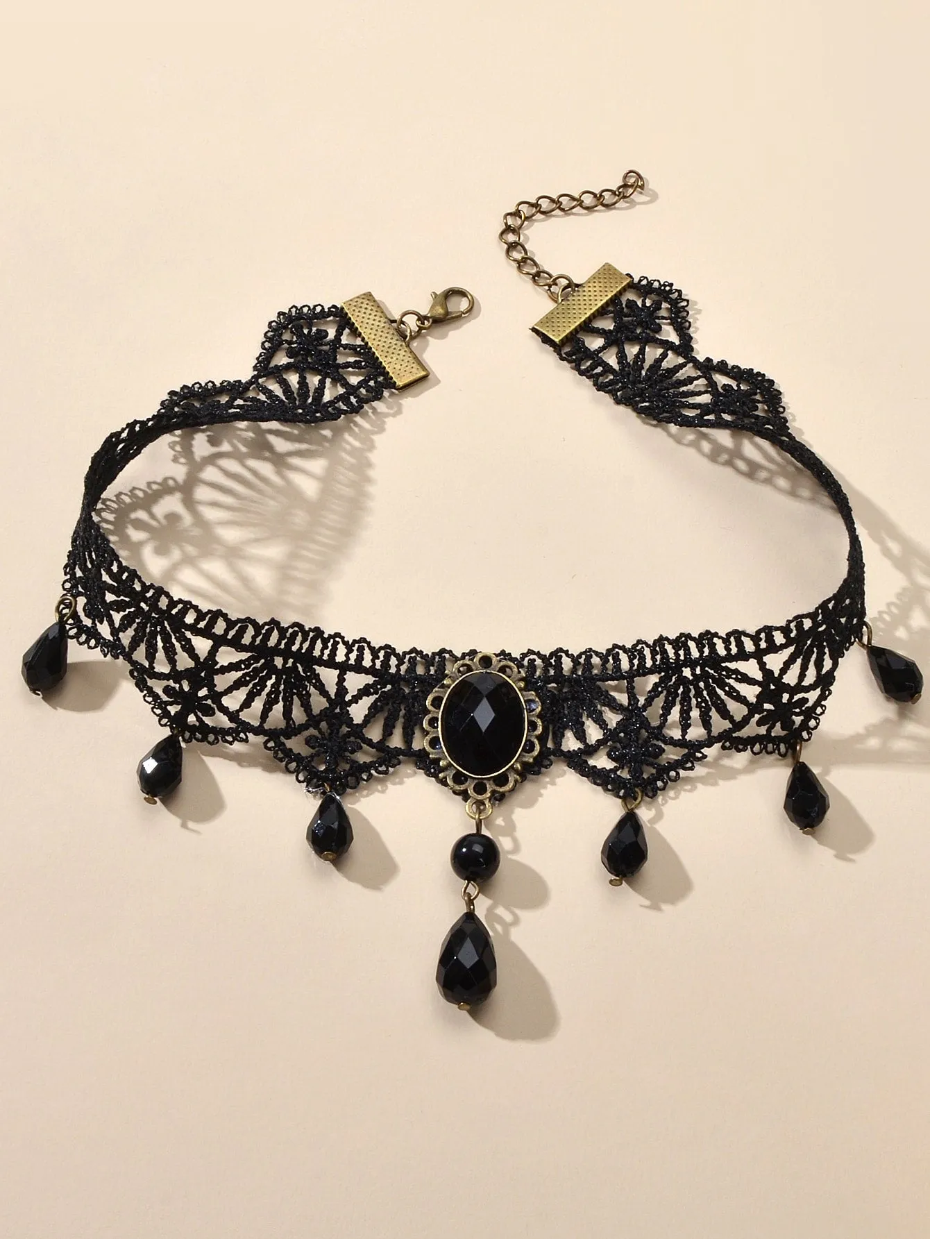 Tassel Crystal Black Lace Choker for Women Jewelry for Women Necklace