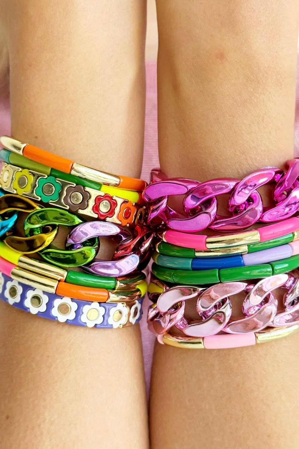The MET CHAIN Bracelet - Metallic Light Pink