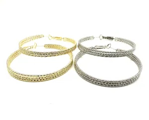 Triple Texture Hoop Earrings
