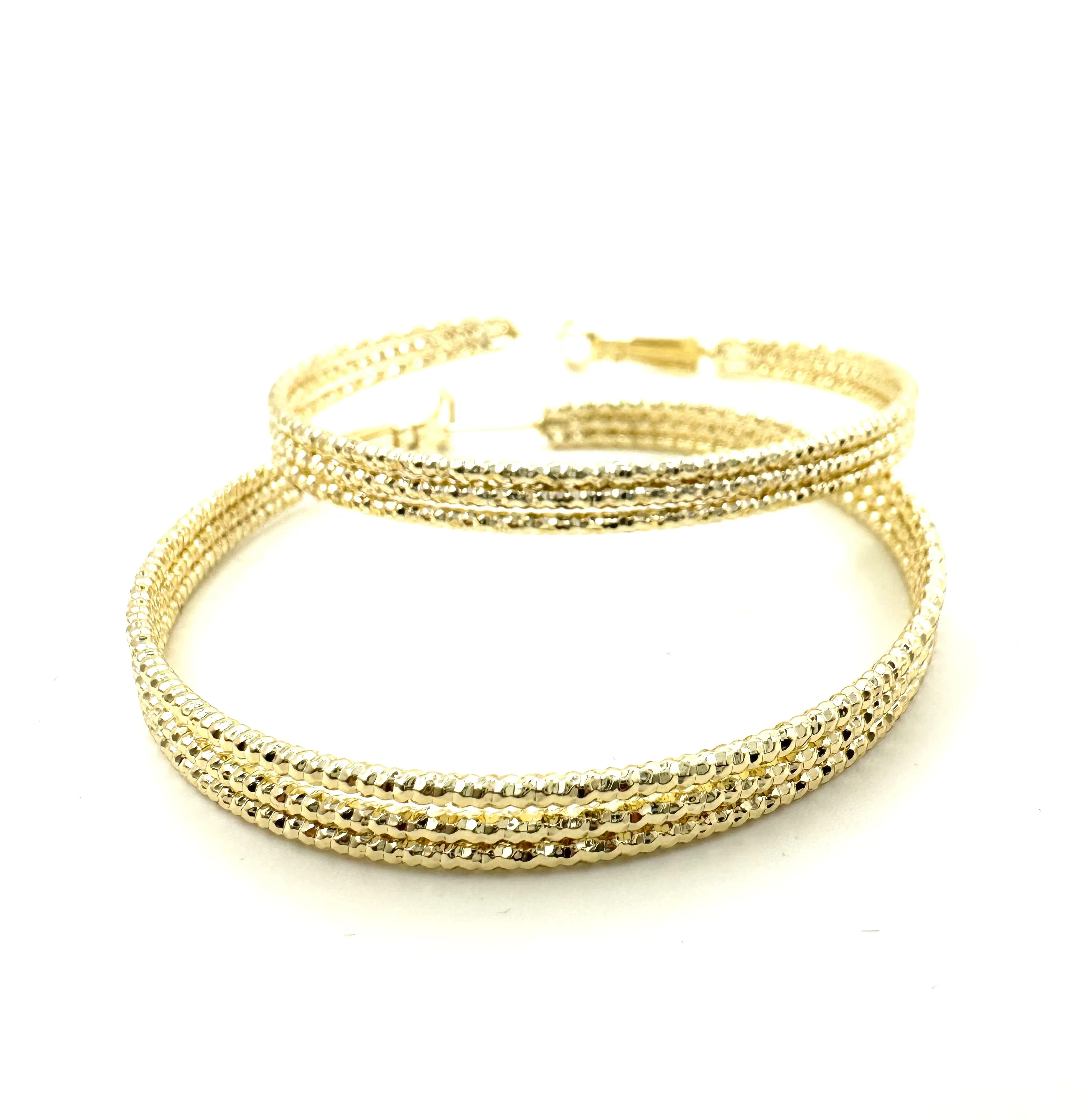 Triple Texture Hoop Earrings