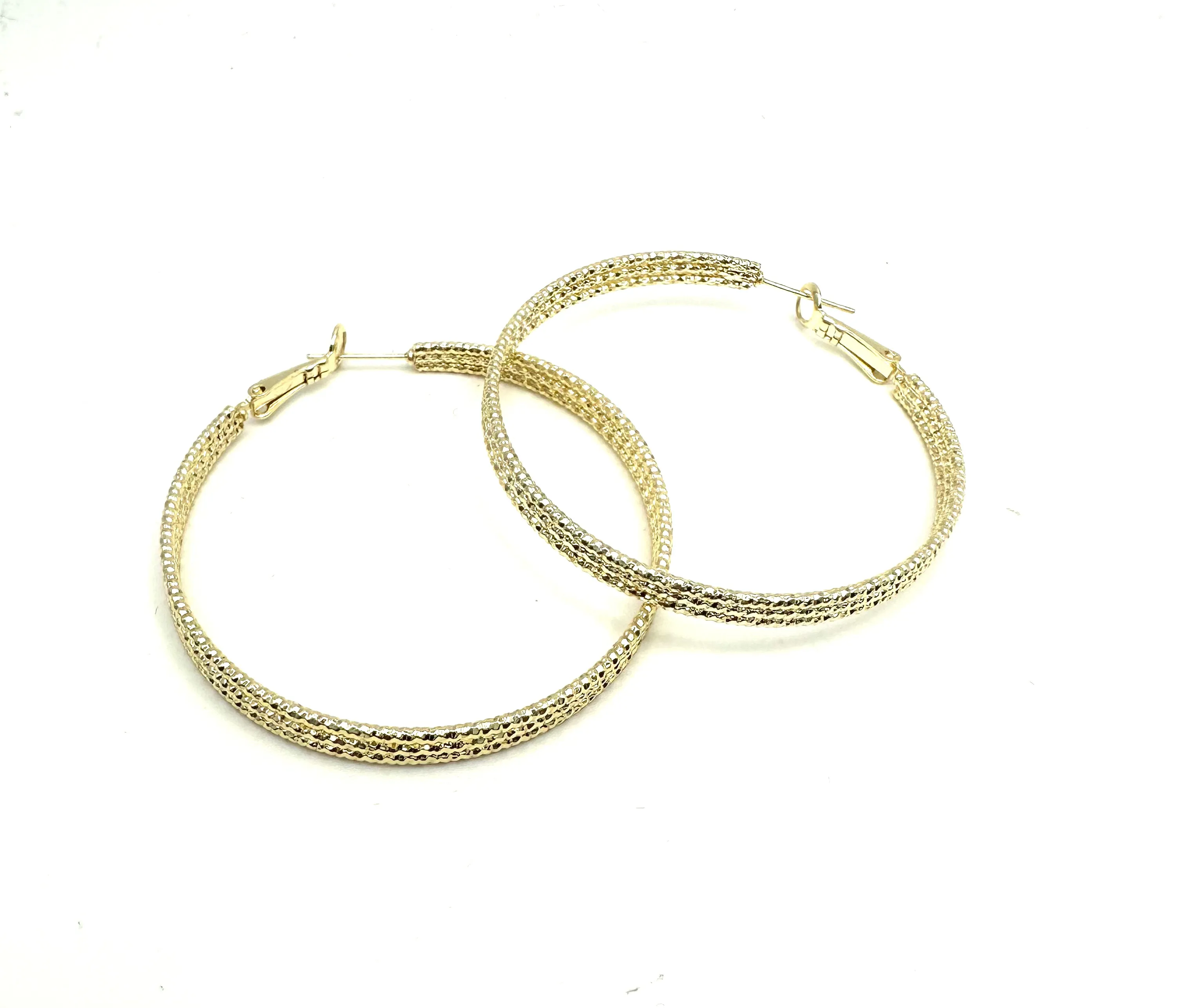 Triple Texture Hoop Earrings